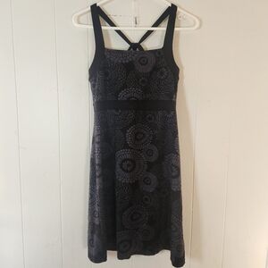 Soybu Black Floral Built-in Bra Activewear Dress Size Medium